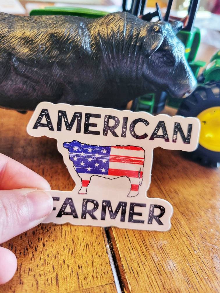 American Cattle, Cattle Farmer, Cattle Sticker, Patriotic Sticker, Patriotic Farm, Farming, Ranching, Farmer, Rancher, Cattle Decal, Decal